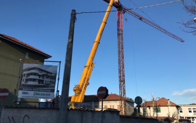 Leonardo House: la gru in cantiere